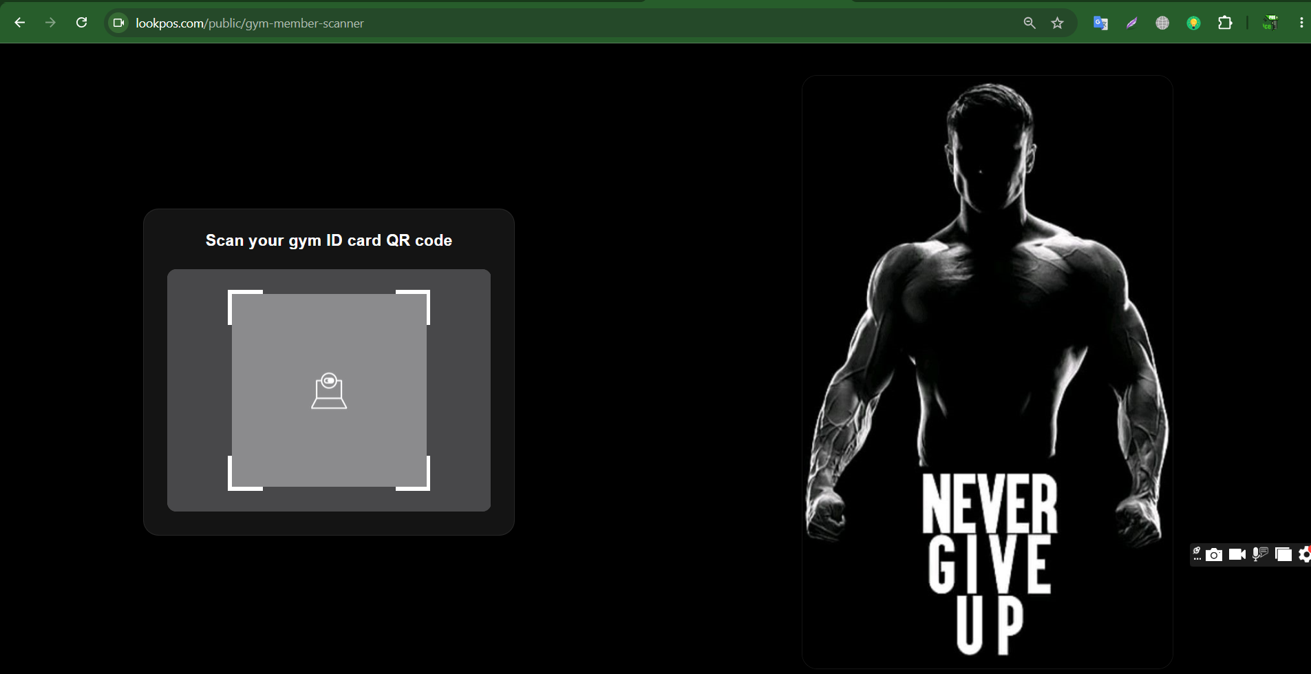 QR code and barcode scanner for gym check-in