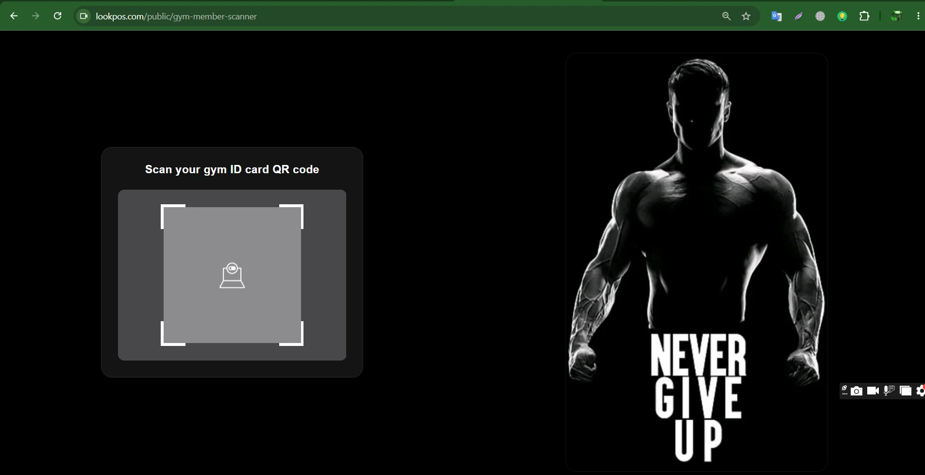 QR code and barcode scanner for gym check-in